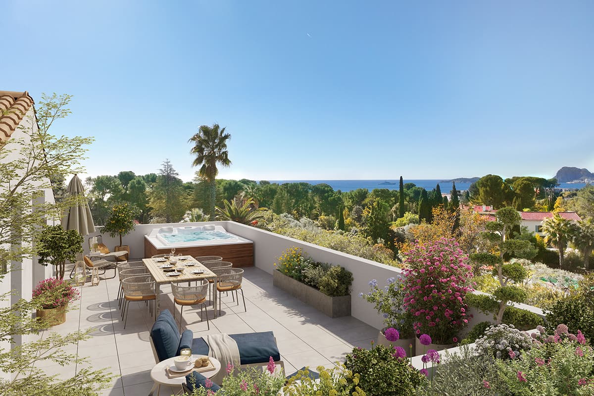 APPARTEMENT T3 - 73,50M2 - RDJ - APERÇU MER - TERRASSE ET JARDIN 274M2 - 618 000€ - 1